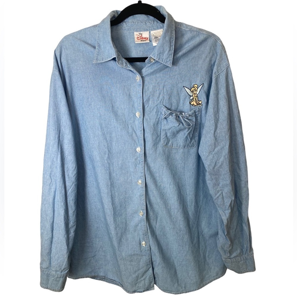 Disney Blue Long Sleeve Button Down Shirt